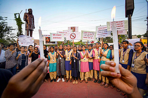 Kolkata rape-murder case: People of various organisations take part in a candle march, in Patna